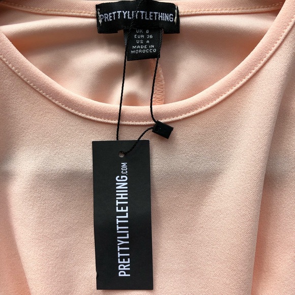 NWT PrettyLittleThing Nude Wrap Front Kimono Sleeve Midi Dress - Picture 8 of 9